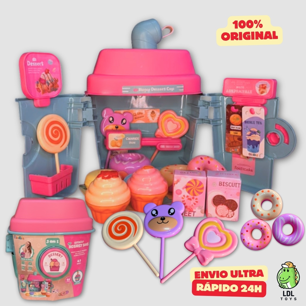 Kit Maleta Sobremesa Infantil 3 Em 1 Com 22 Peças Cupcake Brinquedo Educativo em Oferta na Shopee