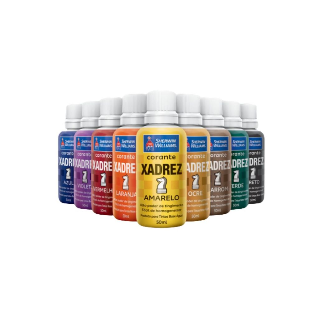 Kit 9 Corantes Tintas Bisnaga Xadrez Líquido 50ml Pigmento Parede Base Água Pigmentos em Oferta na Shopee