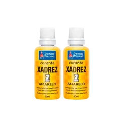 Kit 2 Corantes Líquidos Tinta Pigmento Xadrez Bisnaga Parede 50ml