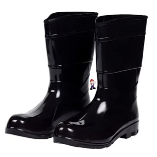 Bota PVC Galocha Unissex Preta 26cm Cano Médio Impermeável Industrial Sem Forro Ideal Lavagem Chuva em Oferta na Shopee