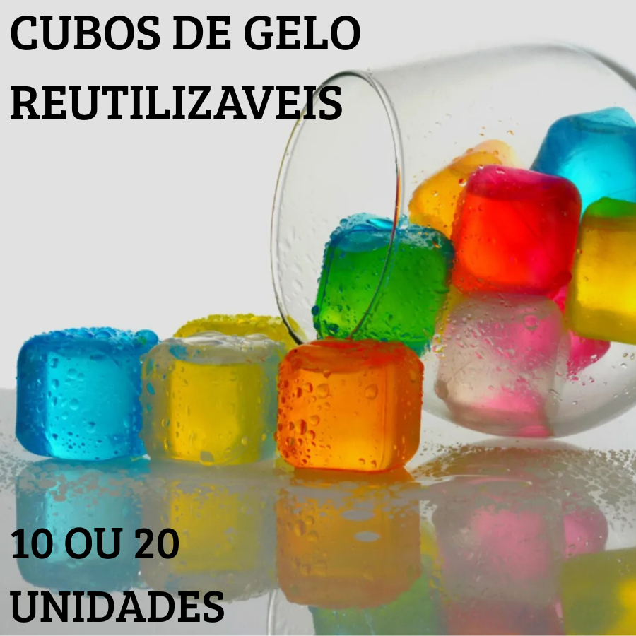 Kit 10 Ou 20Un Cubos De Gelo Reutilizável Para Bebidas Coloridas Drink Coloridos em Oferta na Shopee