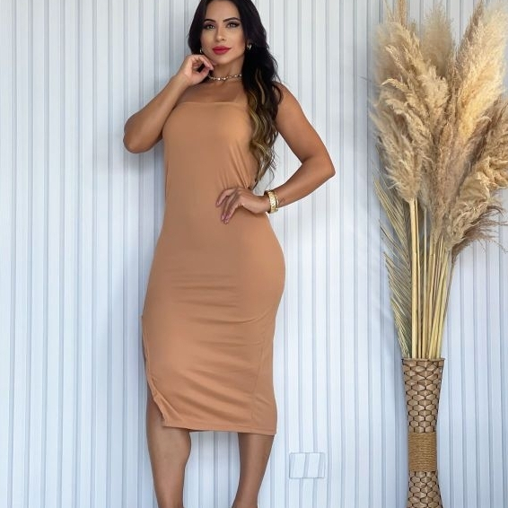 Vestido  Envio Rápido Tomara que caía mais vendidos Midi elegante promocional  lançamento   moda feminina elegante em Oferta na Shopee
