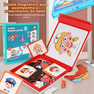 Crianças quebra-cabeça magnético diversão meninos meninas vestir-se quebra-cabeças - Presente de Natal