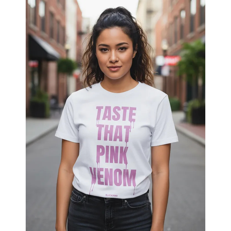 Camiseta Blackpink Pink Venom Blusa Oficial Adulto Fn814
