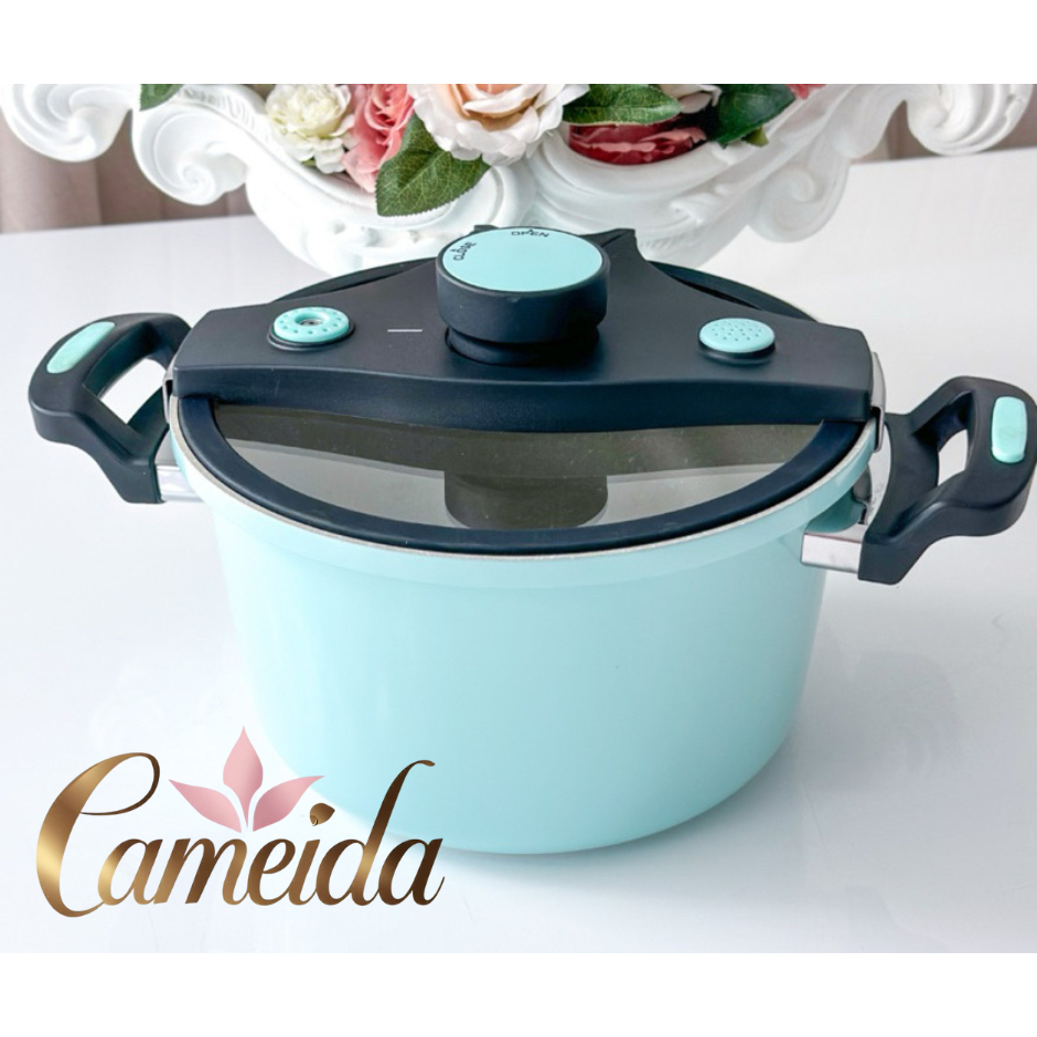 Luxuosa Panela De Pressão Alto Padrão Tiffany 6 Litros - Designer Alemão-Anti Explosão-Antiaderente -Cerâmica- T.Fogões