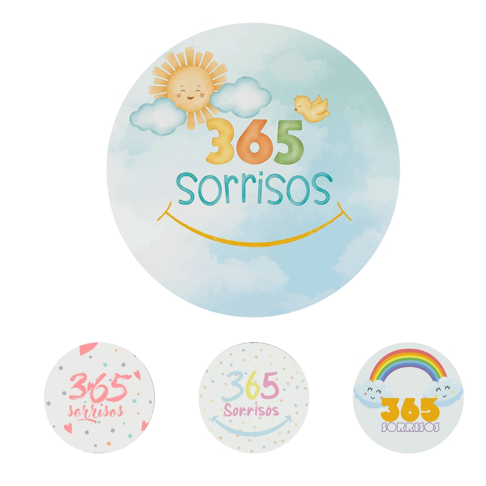 Capas Festivas Para Painel Redondo Aniversario Decoração 365 Sorrisos Lançamento Bibi Painéis