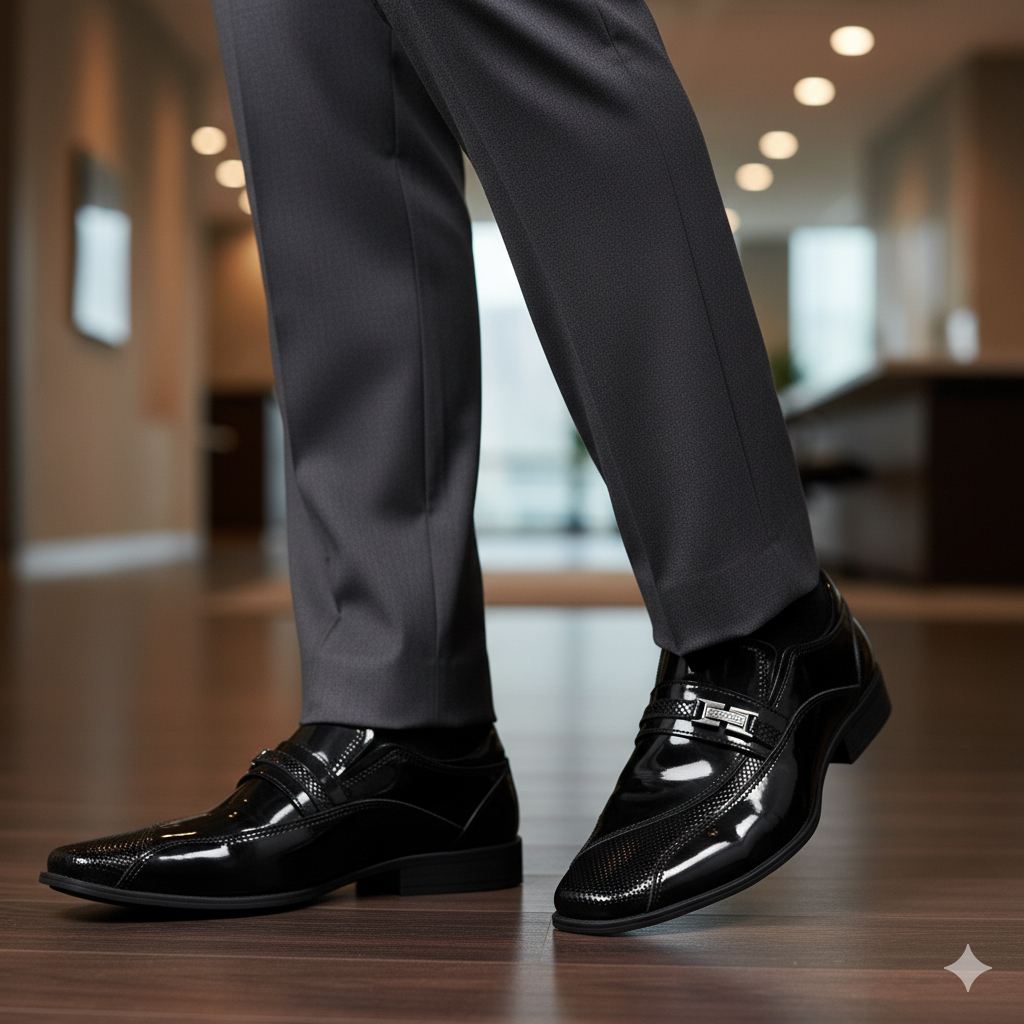 Sapato Social Masculino Bico Fino Elegante Pull On