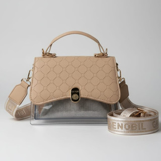 Bolsa Feminina Transparente Alça Matelassê Bege Nude Estilo Moda Blogueira Promoção