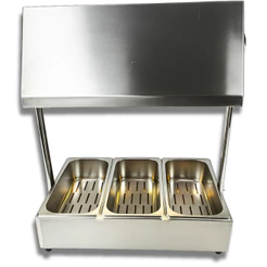 Conservador de Frituras Inox 3 Cubas Bivolt Profissional Delivery Lanchonete Restaurante Gomes Inox