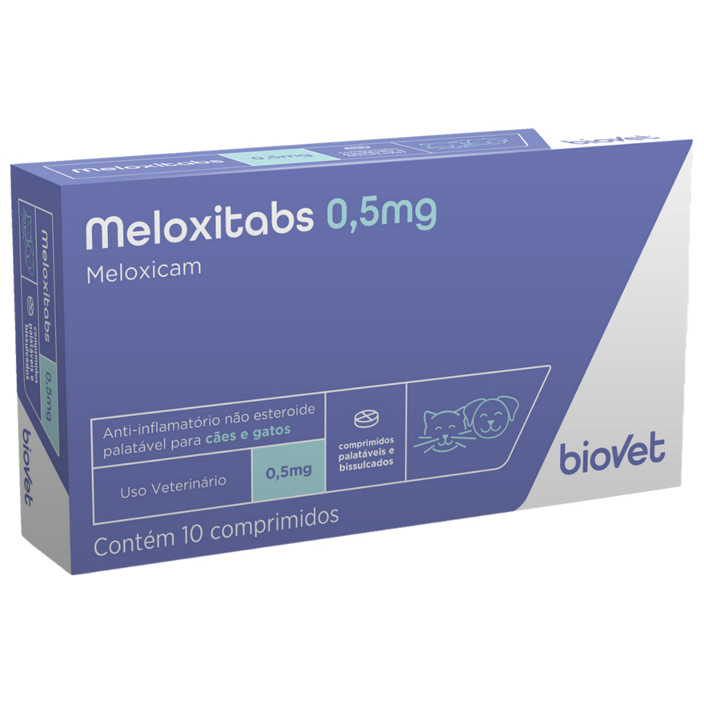Meloxicam 0,5mg Meloxitabs Anti-inflamatório Analgésico Cães e Gatos - 10 Comprimidos em Oferta na Shopee