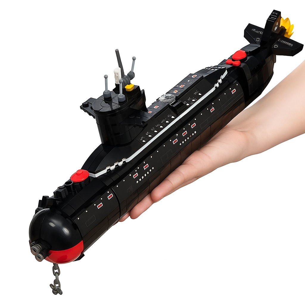 Brinquedos de Blocos Lego Militar Mini Figuras Barco Navio Guerra Batalha Naval Submarino 01