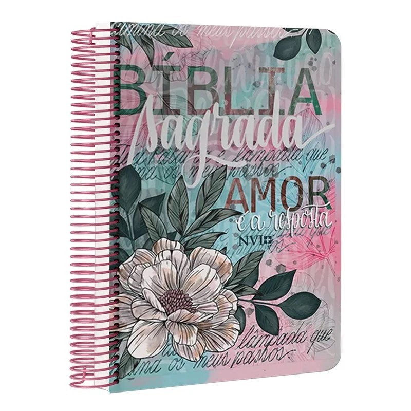 Bíblia Anote Espiral - Flor Artística - NVI - Com Espaço Para Anotações em Oferta na Shopee