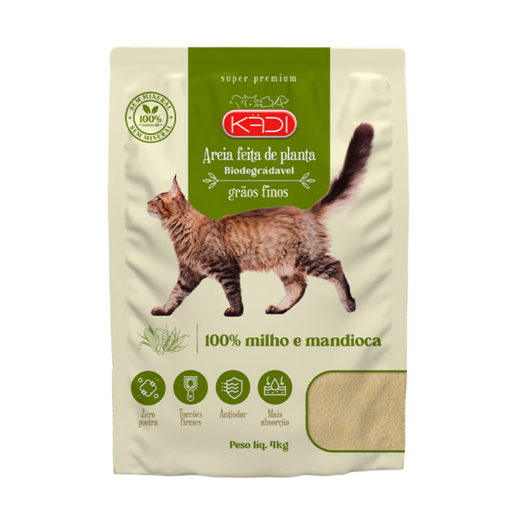 Areia Higiênica Kadi Milho e Mandioca Grãos Finos 4 kg em Oferta na Shopee