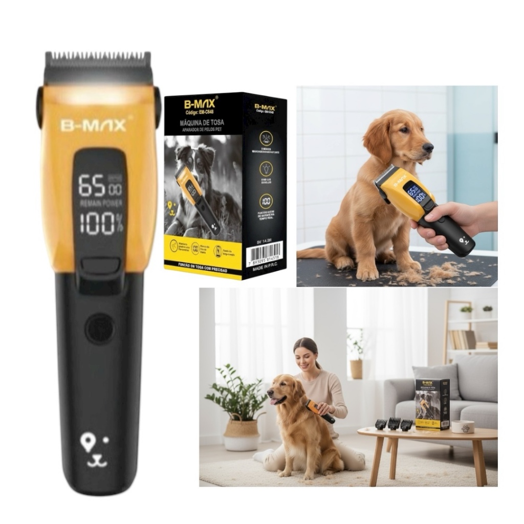 Aparador Pelos Pet Maquina de Tosa Profissional Cachorro Gato Cavalo Recarregável Usb 8W Silenciosa