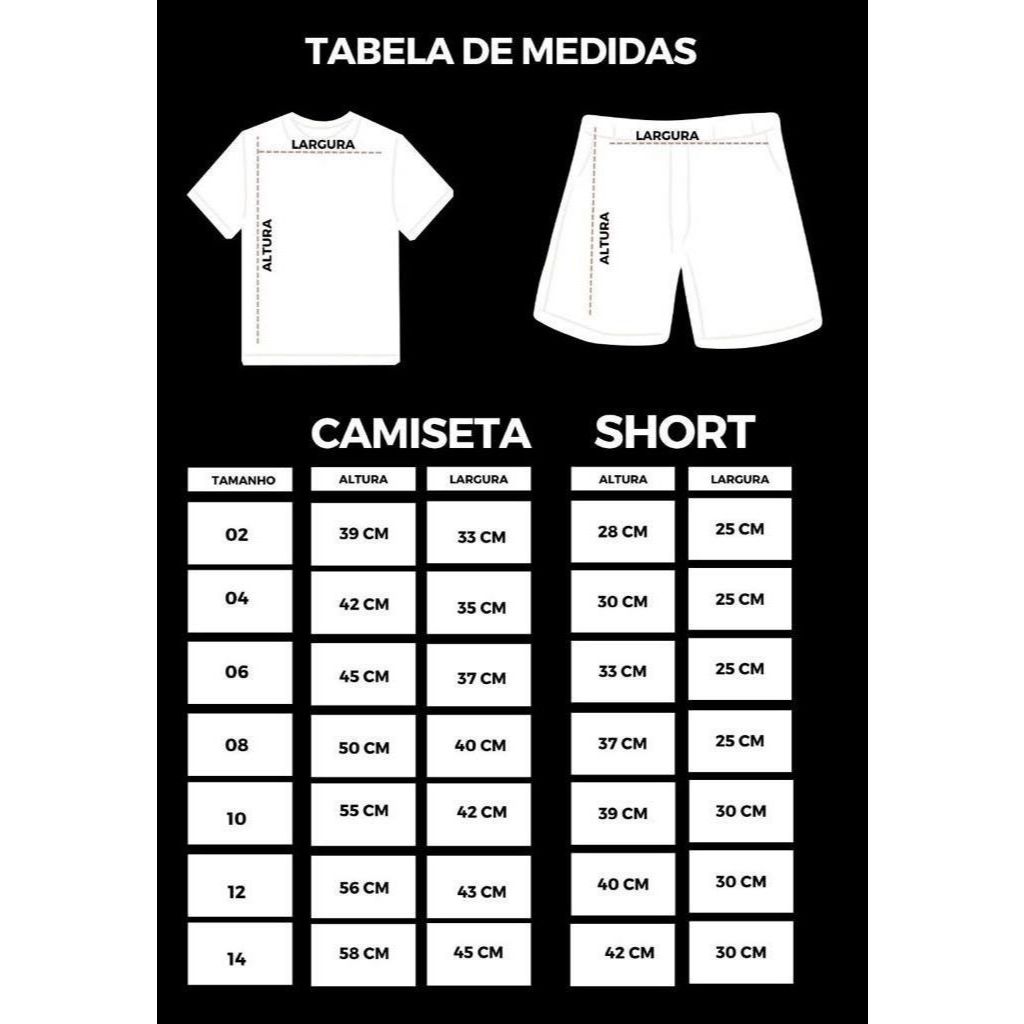 kit conjunto infantil de times variados