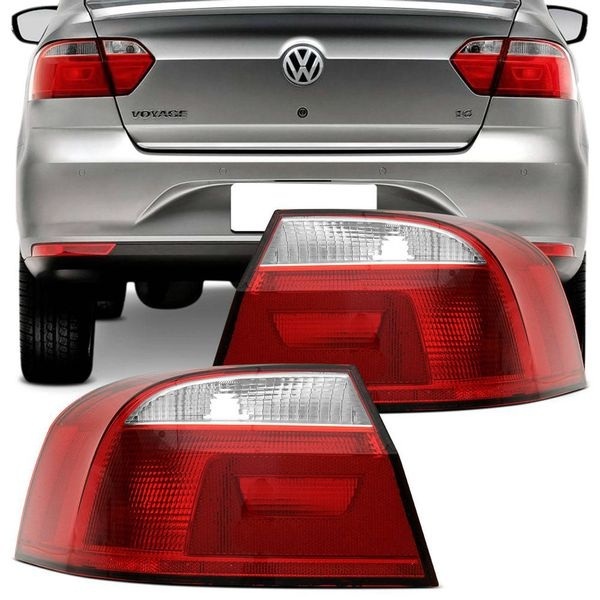 Lanterna Traseira Voyage 2013 2014 2015 2016 2017 2018 2019 Bicolor Lente Lisa Acrilico Automotive