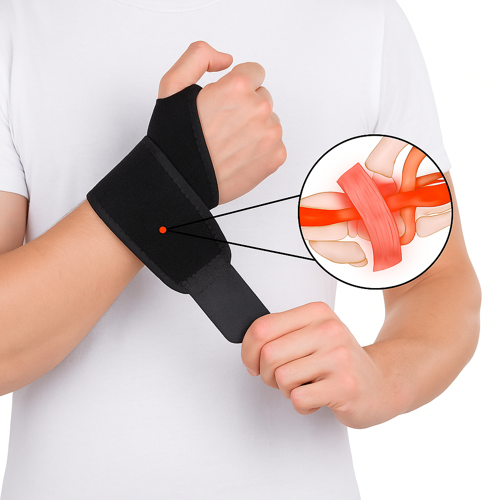 Munhequeira Ortopédica Alta Compressão Ajustável Alívio da Dor Tendinite
