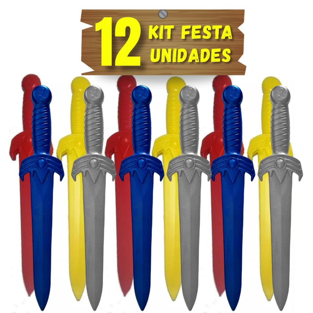 Kit 12 Espadas De Brinquedo Ninja Guerreiro Infantil Punhal