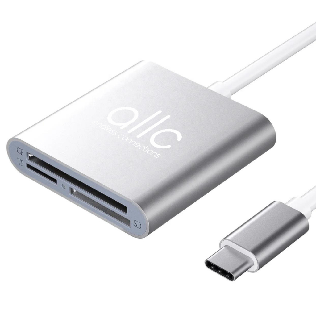 Adaptador Usb C Leitor de Cartão CF TF SD 3em1 Para MacBook iPad Pro iPhone 15 16 17 Android