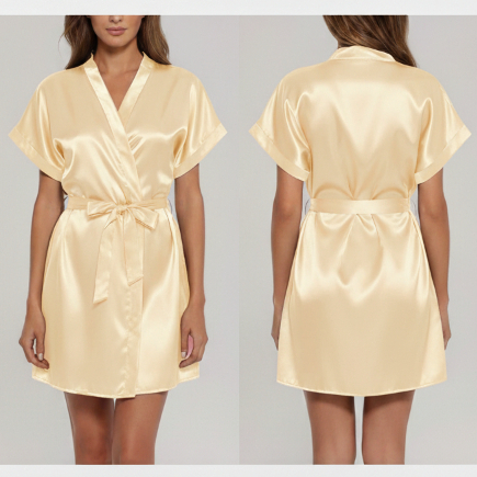 Robe de Cetim Amarelo Manteiga – Toque de Doçura e Sofisticação para Seus Momentos!