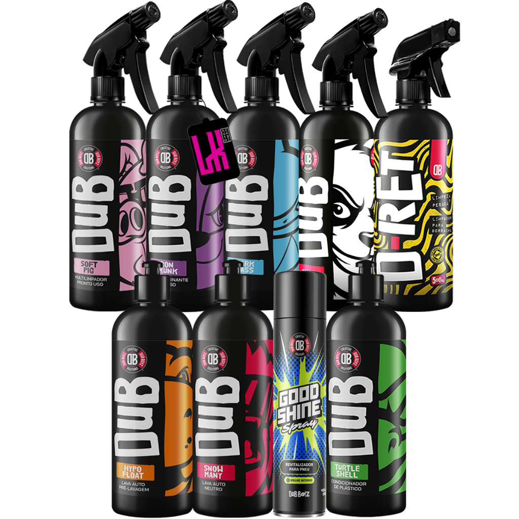 Kit Produtos Dub Boyz Lavagem Automotiva Profissional Completa Shampoo Apc Cera Pneu Pretinho