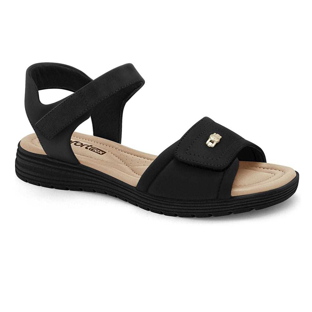 Sandália Papete Comfortflex Feminina Preta Casual Confortável Leve Moderna Dia a Dia 11338