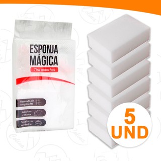 Kit 5 Esponjas Mágicas Tira Manchas de Melamina