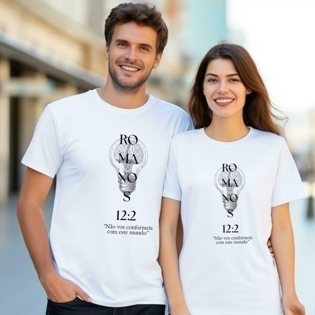 Camiseta Cristã Romanos 12:2   Gospel Bíblica 100% Algodão Premiun Unisex em Oferta na Shopee