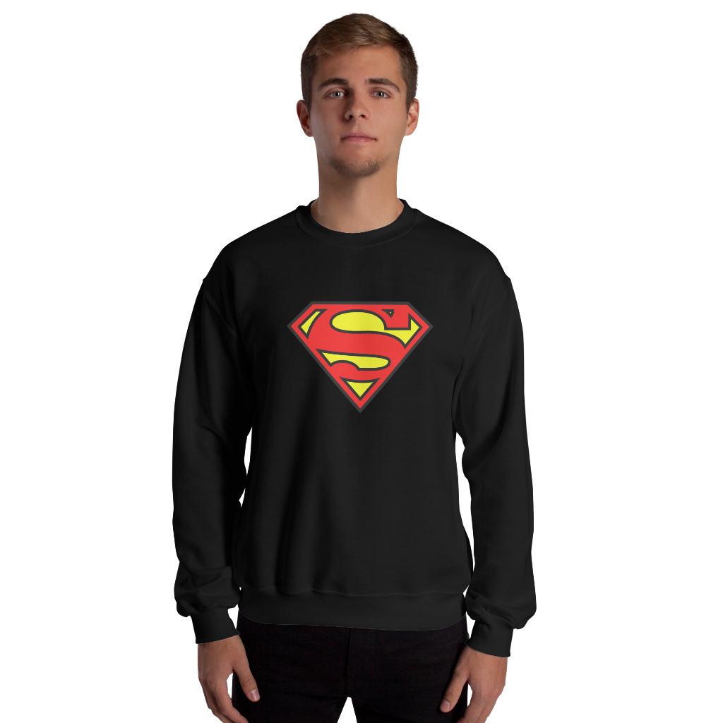 Blusa Moletom Flanelada Estampa Superman Modelo Sem Capuz Alta Qualidade