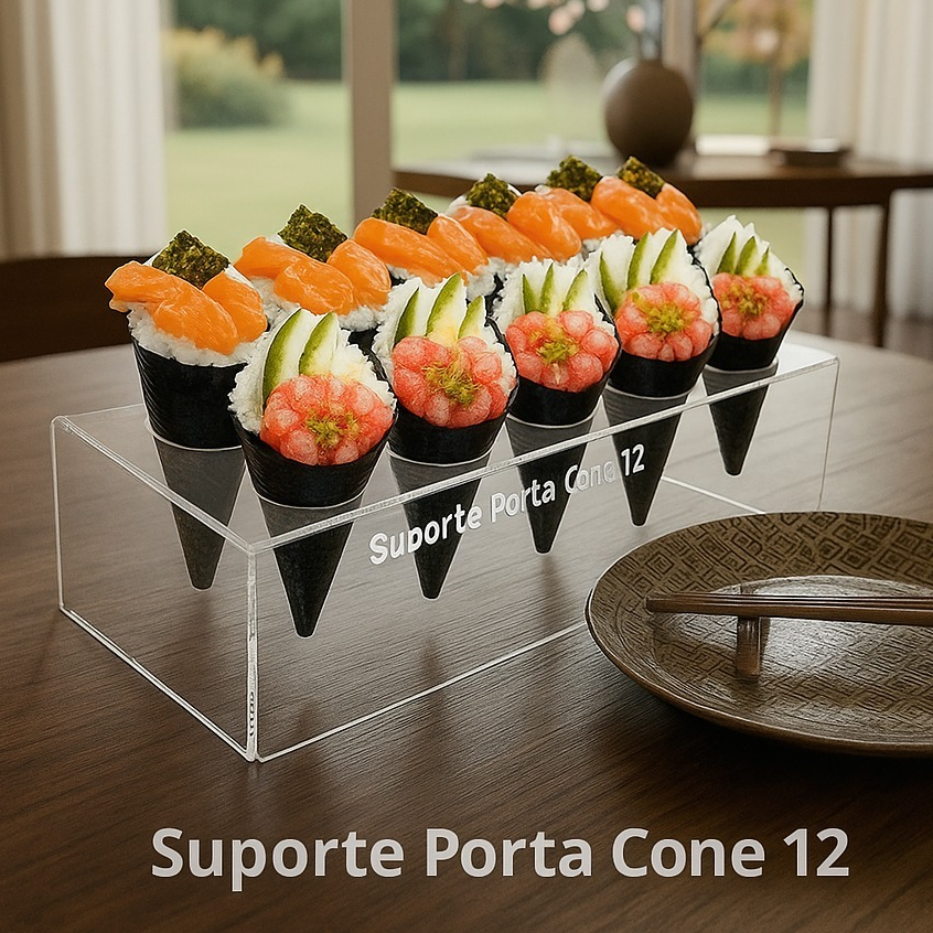 Suporte Porta  Cone Temaki Sorvetes Casquinha Cascão Acrílico