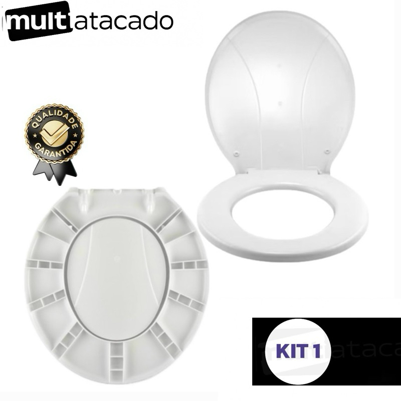 Assento Sanitário Tampa Vaso Oval Vision Premium Redondo Injetado Deca Celite Incepa Hervy Icasa