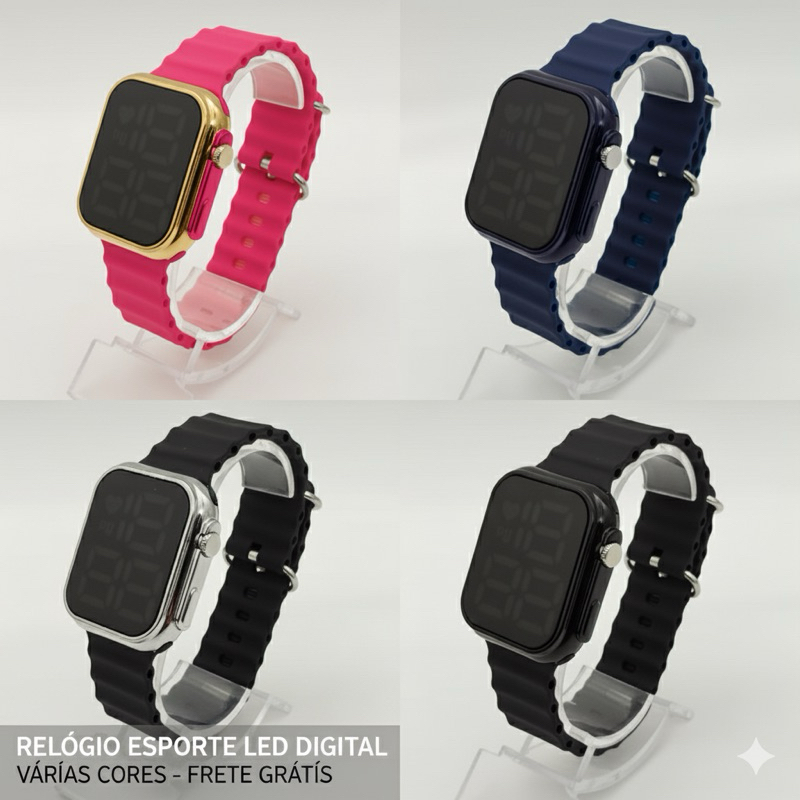 Relógio à Prova D'água LED Digital Ultra de Pulso Esportivo feminino Masculino Ultra9 Esporte Pulseira De Silicone em Oferta na Shopee