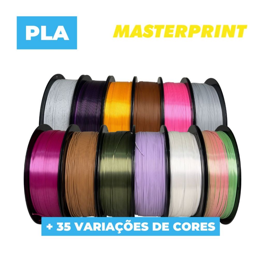 Imagem Filamento PLA 3D 1.75mm 1KG Cores a escolha para Impressora 3D Masterprint
