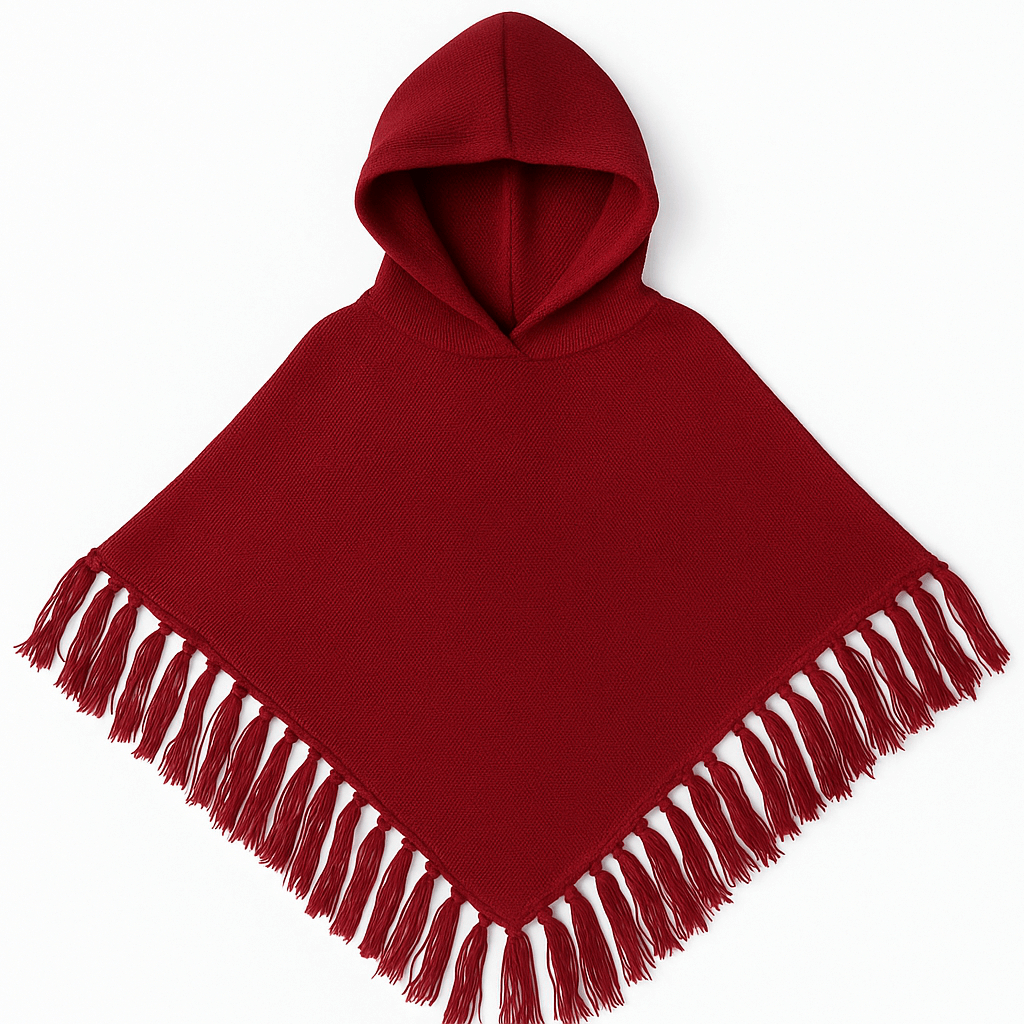 Ponche / Pelerine de Lã, Blusa Feminina , Tricô Infantil Tamanho P Para Crianças de 5 anos .