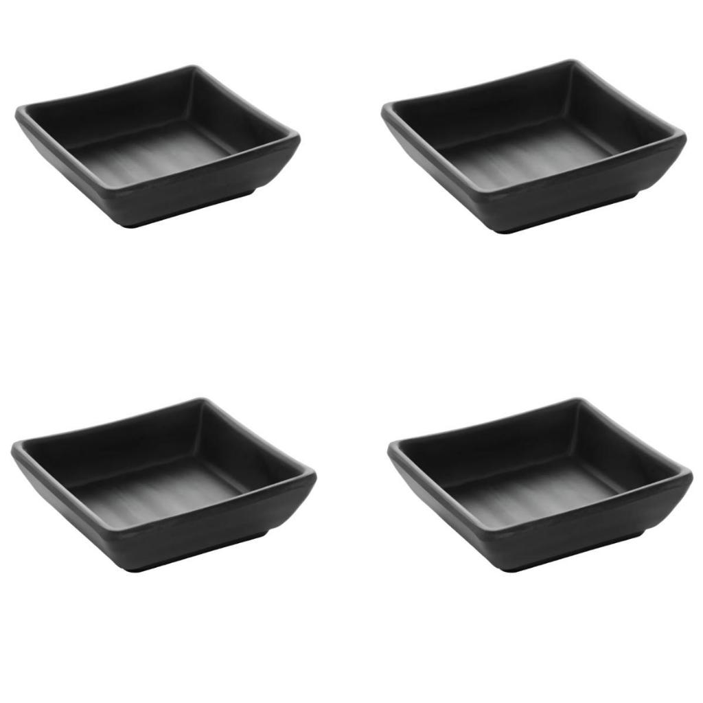 Kit 4 Porta Shoyu De Melamina Quadrado Tóquio Preto Lyor em Oferta na Shopee