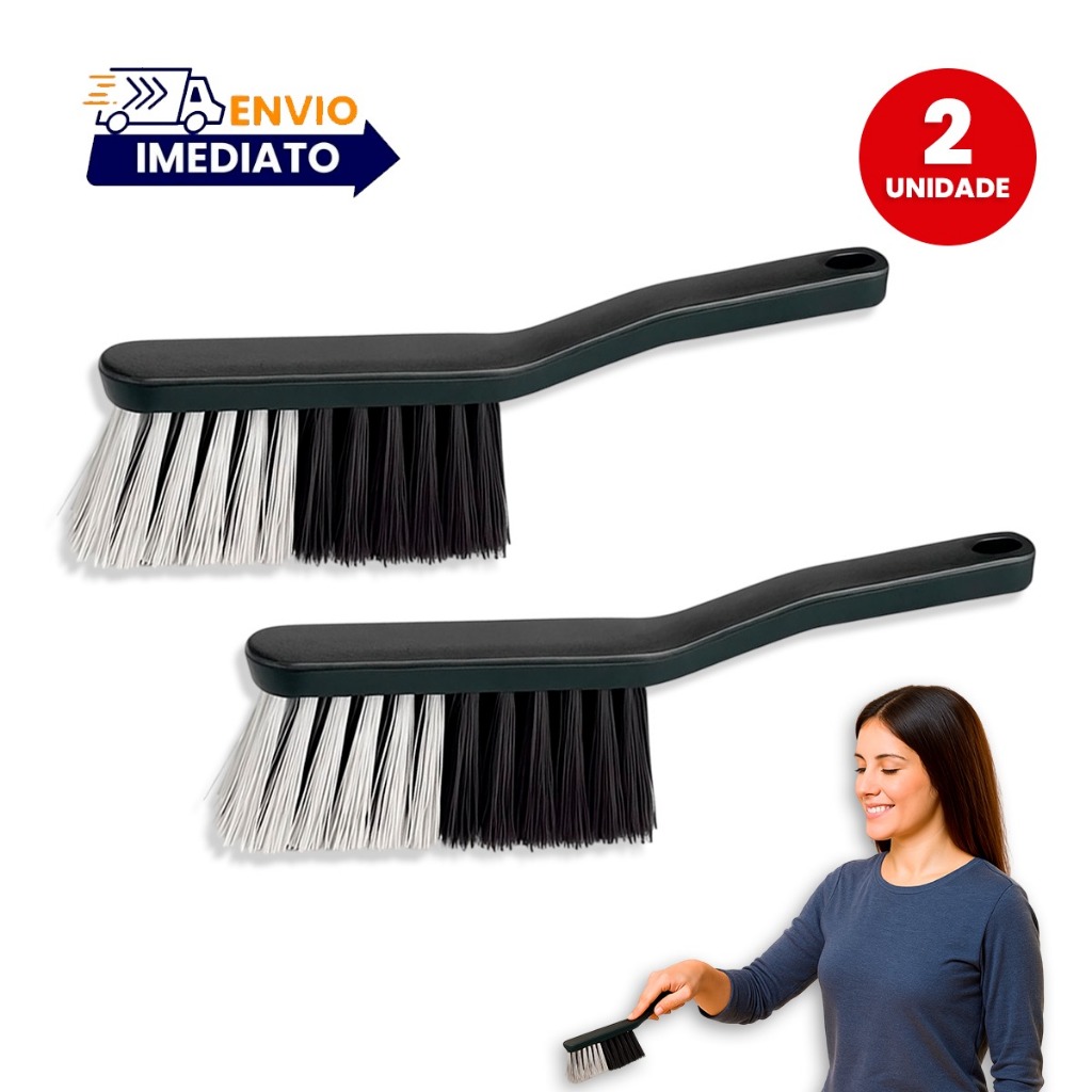 Vassoura Escova Espanadeira  Nylon Multiuso De Mão 2 unidades