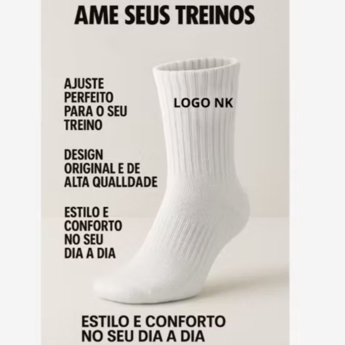Até 8 Pares Meia Cano Alto | 100% Algodão | Co Ortável | Uso Diário | Esporte | Tam 38 Ao 44 — R$ 48,99 em Mercado Livre, 40% OFF