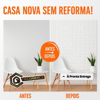 Placas Adesivas Parede 3d 70x77cm Revestimento Autocolante Tijolinho Branco ou Preto em Oferta na Shopee