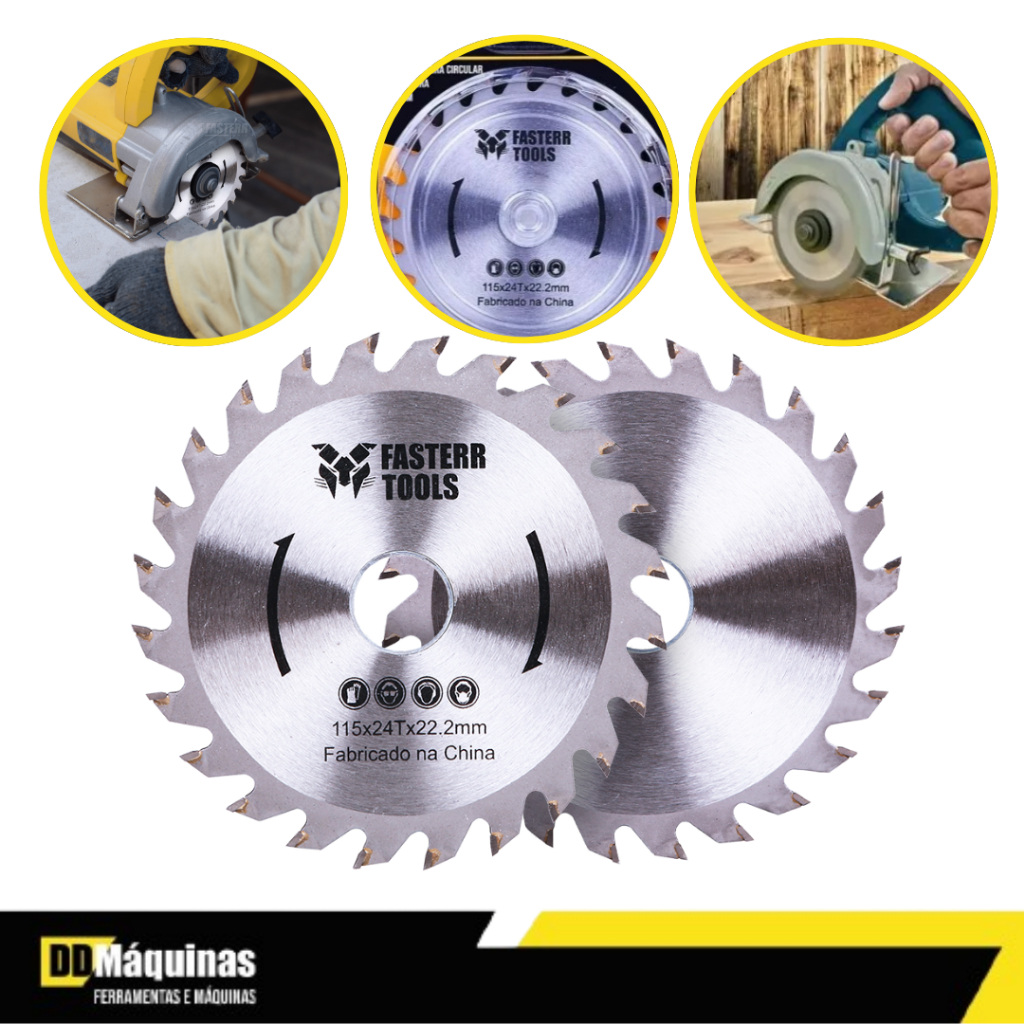 Disco de Serra Circular Madeira  115mm 24 Dentes - Fasterr em Oferta na Shopee