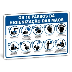 Placa Orientação Os 10 Passos Da Higienização Das Mãos