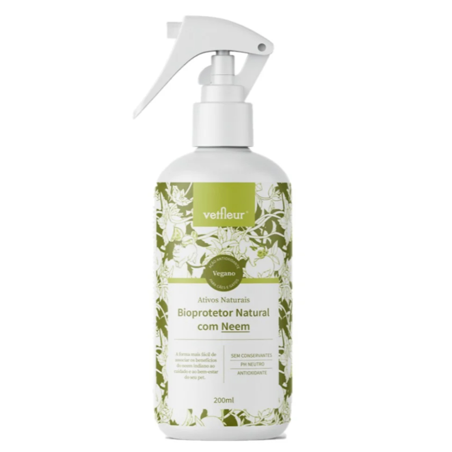 Spray Repelente Bioprotetor Natural Neem para Cães Gatos 200ml Vetfleur
