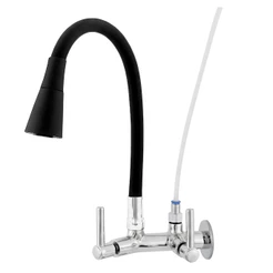 Torneira Para Cozinhal Flexivel Duplo Jato, Adapatador e Mangueira Para Filtro Purificador De Agua