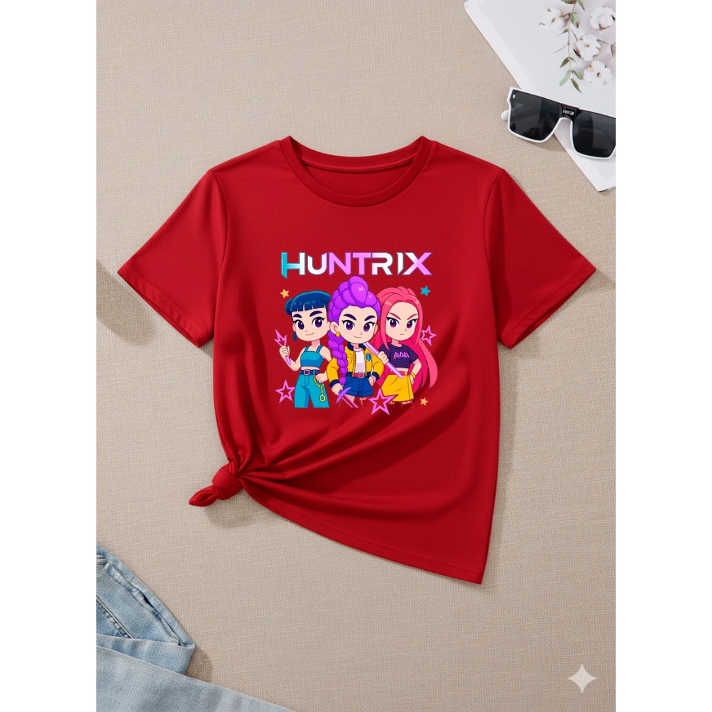Camiseta Baby Look De Algodão Estampada Huntrix Tendencia em Oferta na Shopee