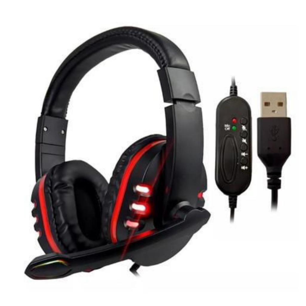 Headset Gamer Com Microfone Profissional Led Rgb Colorida Com Fio Pc Jogos em Oferta na Shopee
