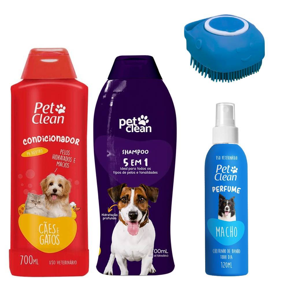 Kit Creme Condicionador + Shampoo 5x1  + Perfume + Escova p/ Pets em Oferta na Shopee