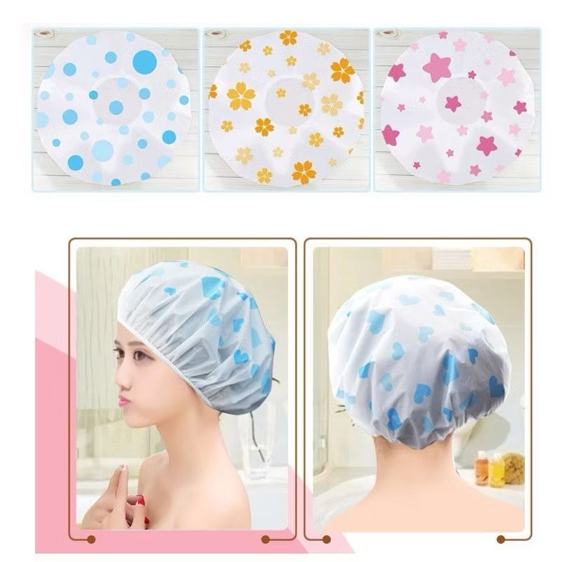 KIT 12 Peças Toucas Plásticas de Banho e Hidratação Estampas Diversas Elástico e Versão Alta Qualidade