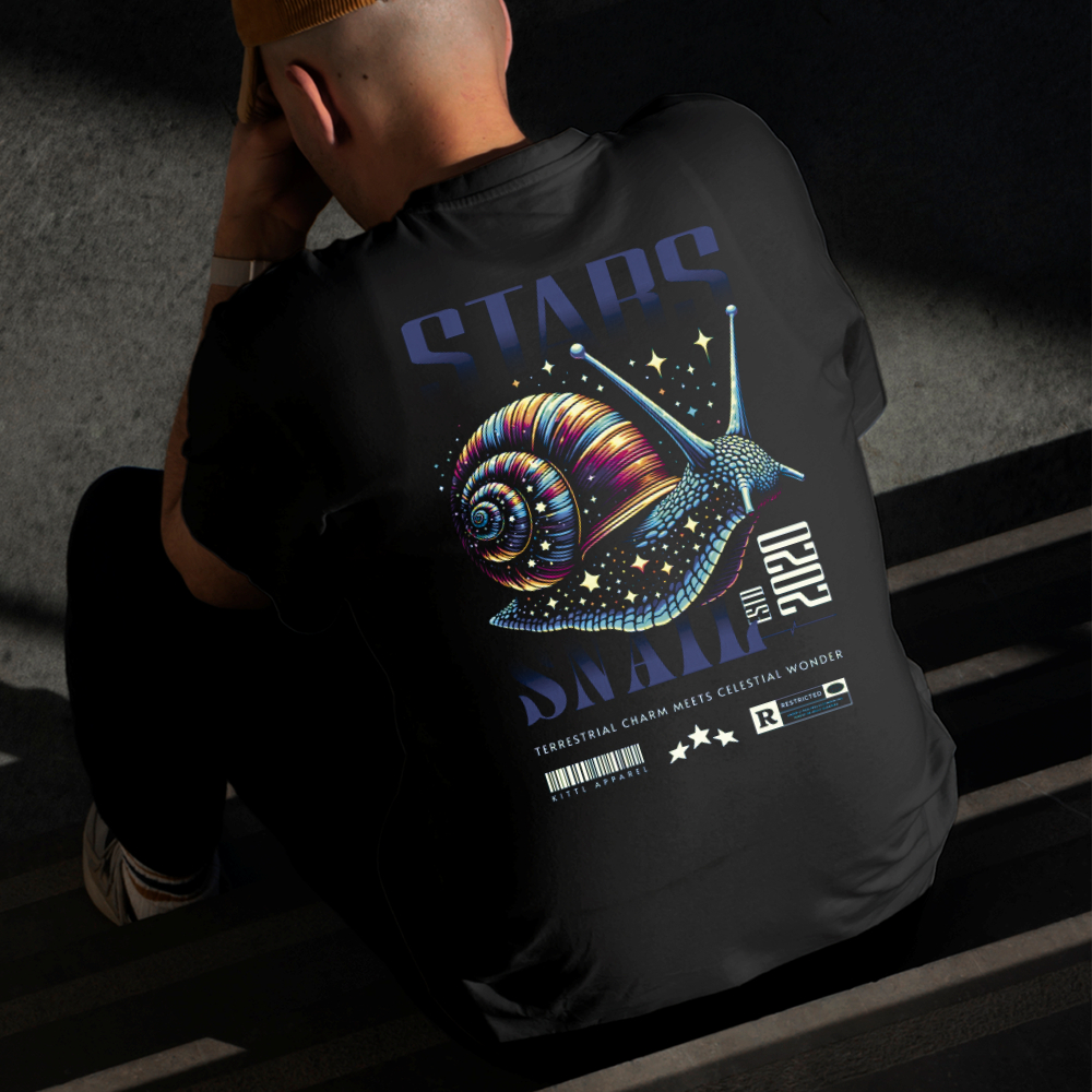 Camiseta Masculina Estampada Caracol Colorido 100% Algodão Estilo Conforto Diário Do Tamanho P ao GG