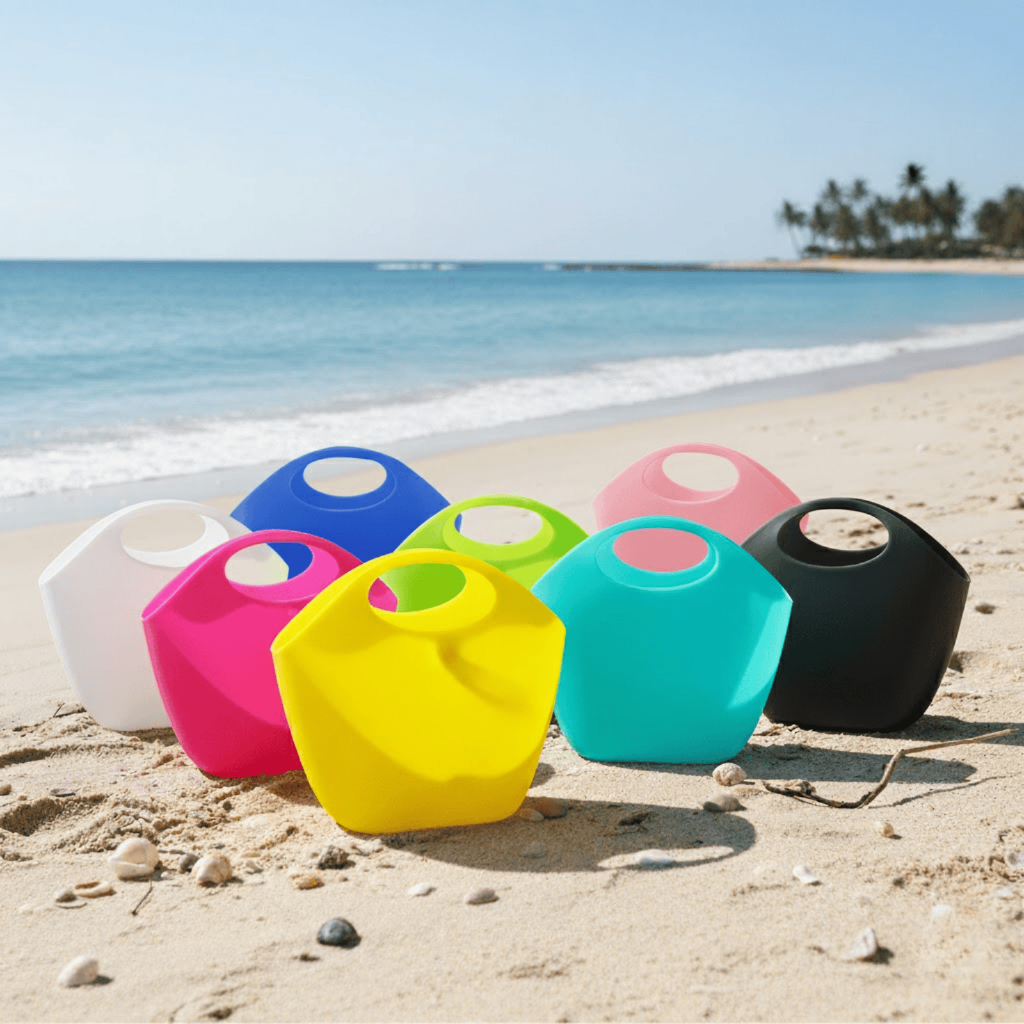 Bolsa de praia, cooler de bebidas, cesta de presente