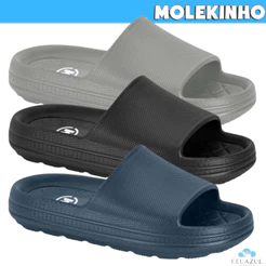 Chinelo Slide Molekinho Infantil Nuvem Masculino Conforto Leveza
