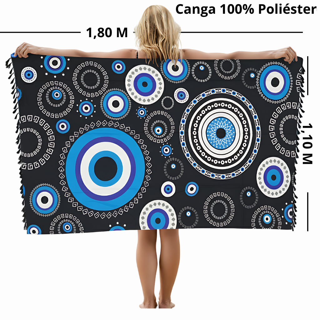 ScyntillaBella Canga de Praia Olho Grego Black - Saída de Praia, Piscina, Plus Size Verão 2026 em Oferta na Shopee